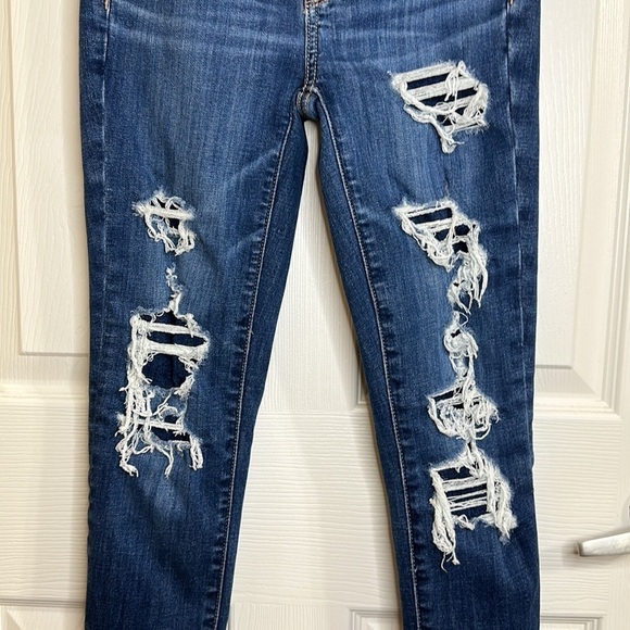 American Eagle Womens Jeggings Skinny Jeans Thrashed Distressed, Size 0 Short - Picture 4 of 12